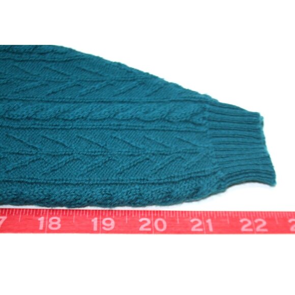 VTG Pendleton Wool Cable Knit Cardigan Womens S Teal Heritage Classic Layering - Picture 6 of 7